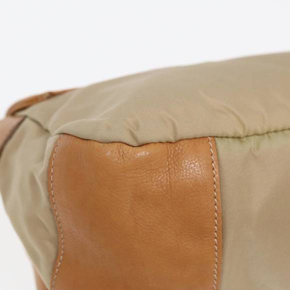 PRADA Shoulder Bag Nylon Leather Beige Auth bs16409 - Picture 16 of 16